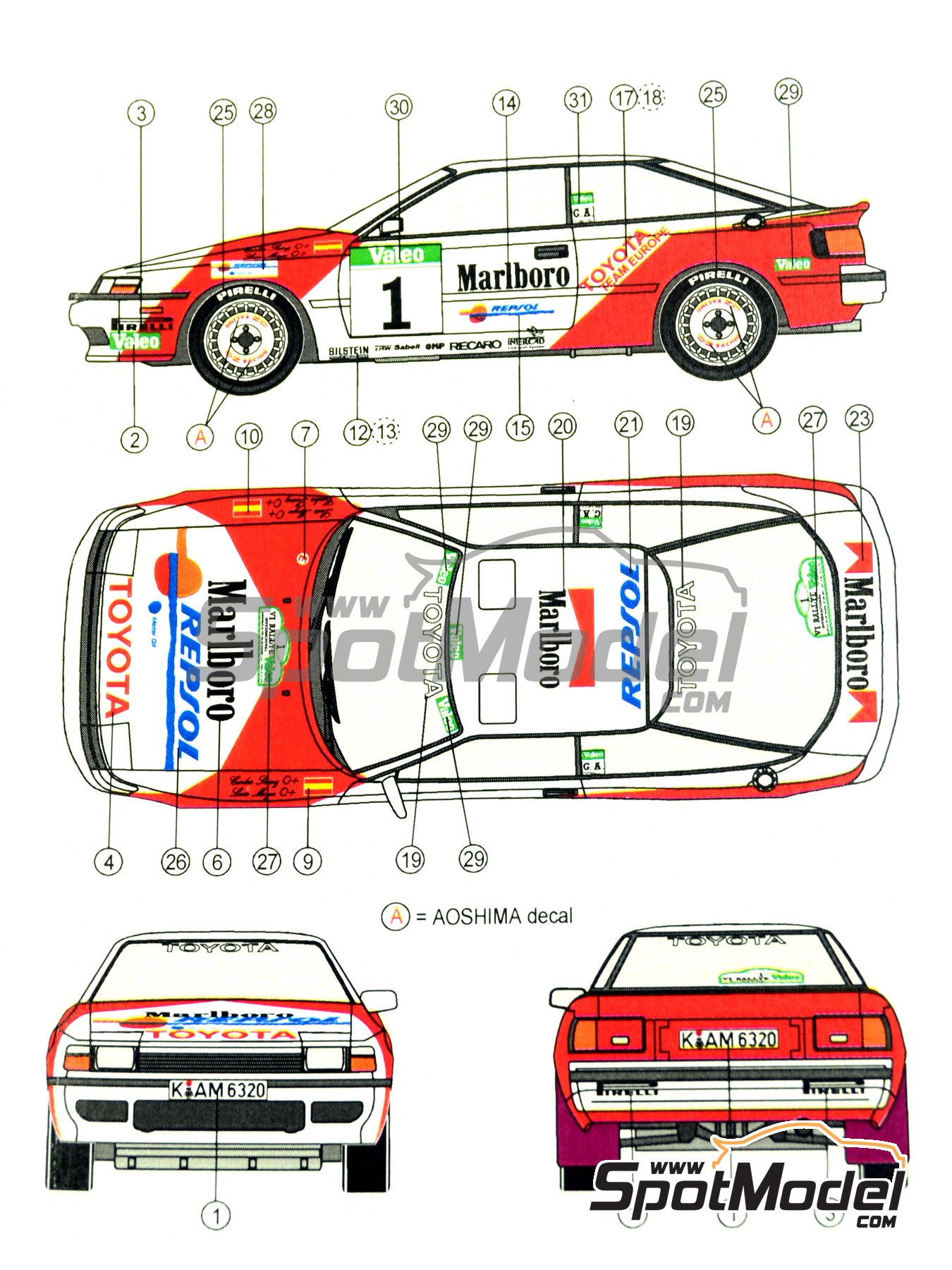 Reji Model 185 Marking livery 1 24 scale Toyota Celica GT